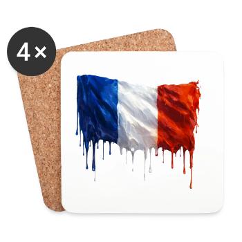 French flag colorful color - Coasters (set of 4) - white - Front