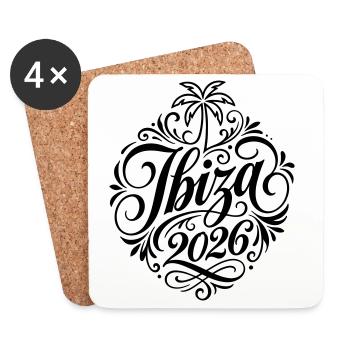 Palmier d’Ibiza 2026 - Dessous de verre (lot de 4) - blanc - Devant