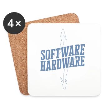Funny IT Saying Software Hardware Word Game - Coasters (set of 4) - white - Front