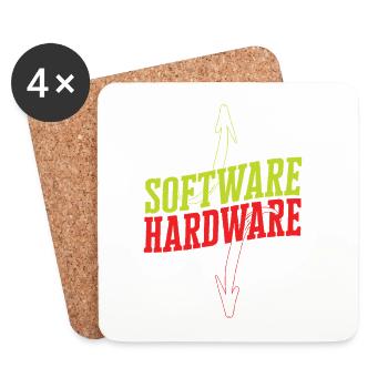 Funny IT Saying Software Hardware Word Game - Coasters (set of 4) - white - Front