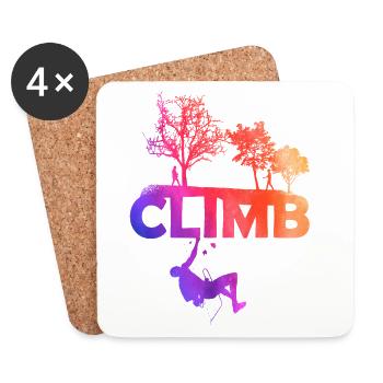 Climb Gradient Silhouette - Untersetzer (4er-Set) - Weiß - Vorne