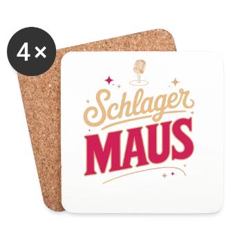 Schlager Maus Party Crew JGA Frauen Schlagermaus - Coasters (set of 4) - white - Front