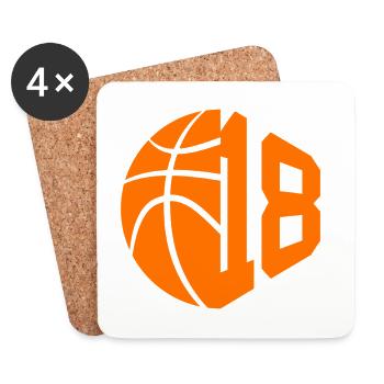 NUMÉRO 18 BASKETBALL 18E ANNIVERSAIRE - Dessous de verre (lot de 4) - blanc - Devant