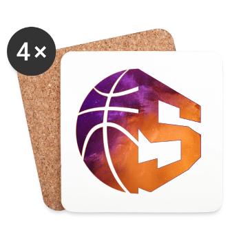 NUMMER 5 BASKETBALL 5. GEBURTSTAG - Untersetzer (4er-Set) - Weiß - Vorne