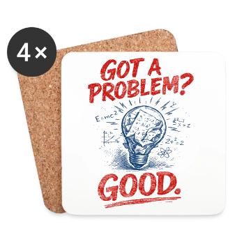 Problem? Gut so | Mathelehrer Mathe Humor - Untersetzer (4er-Set) - Weiß - Vorne