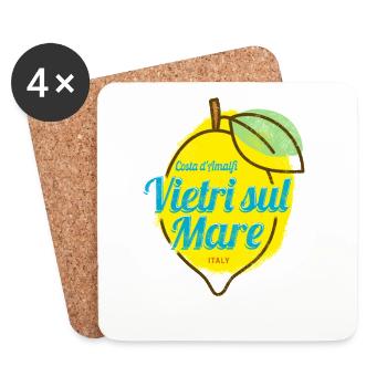 Vietri sul Mare, Costa d'Amalfi, Italy, Amalfi Coast - Coasters (set of 4) - white - Front