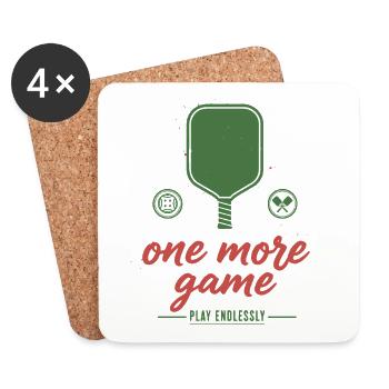 Pickleball Funny Player One More Game Play - Coasters (set of 4) - white - Front