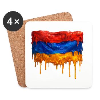 Armenian flag in bright colors - Coasters (set of 4) - white - Front