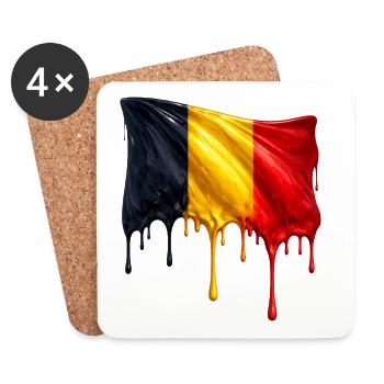 Belgian flag in bright colours - Coasters (set of 4) - white - Front