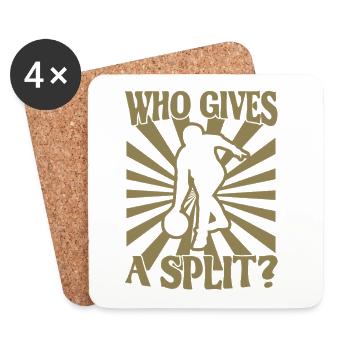 Bowling Kegel Spruch Who gives a Split - Coasters (set of 4) - white - Front