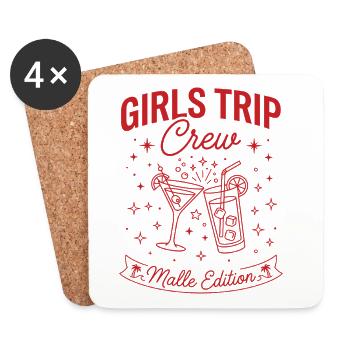 Girls Trip Crew Shirt Vacation Party - Untersetzer (4er-Set) - Weiß - Vorne