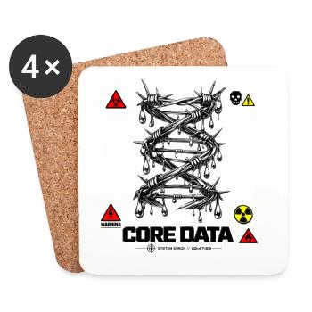 Core Data: Barbed Wire DNA Helix and Industrial Cy - Coasters (set of 4) - white - Front