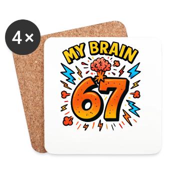 Six Seven Italian Brainrot Humour Humor Humor Drôle - Dessous de verre (lot de 4) - blanc - Devant