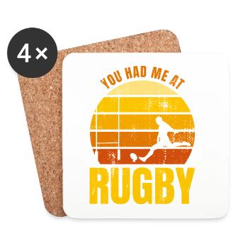 Le dicton du rugby - Dessous de verre (lot de 4) - blanc - Devant