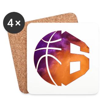 NUMMER 6 BASKETBALL 6. GEBURTSTAG - Untersetzer (4er-Set) - Weiß - Vorne