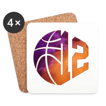 NUMBER 12 BASKETBALL 12TH BIRTHDAY - Coasters (set of 4) - white - Front