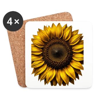Yellow Sunflowers Flowers Sunflower Graphics - Coasters (set of 4) - white - Front