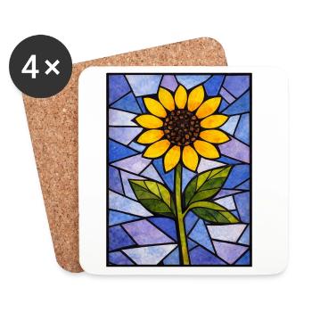 Yellow Sunflowers Flowers Sunflower Graphics - Coasters (set of 4) - white - Front