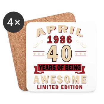 40 ans d’édition limitée incroyable - Dessous de verre (lot de 4) - blanc - Devant