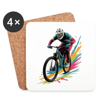 Conception de VTT Coloré pour garçons - Dessous de verre (lot de 4) - blanc - Devant