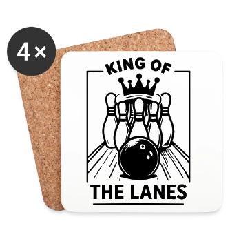 Bowling Skittles King of the Lanes Sport Champion - Coasters (set of 4) - white - Front