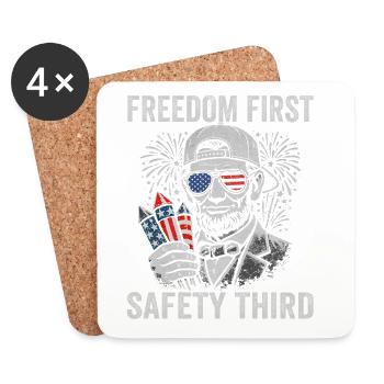 Freedom First, Safety Third, Lin - Coasters (set of 4) - white - Front