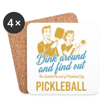 Pickleball S’amuse et découvre l’Amour Drôle - Dessous de verre (lot de 4) - blanc - Devant