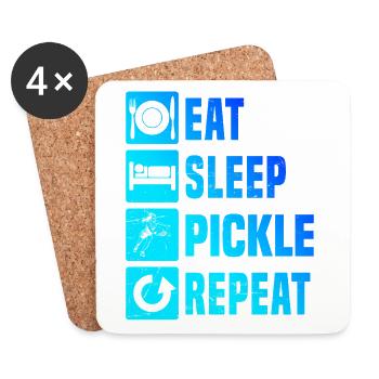 Pickleball Fan Geschenk für Pickleballspieler Fans - Untersetzer (4er-Set) - Weiß - Vorne