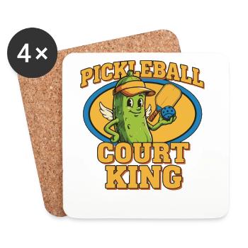 Pickleball Court King Funny Player Pickleball - Coasters (set of 4) - white - Front