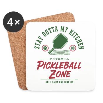 Pickleball-lustiger Spieler Bleib aus meiner Küchenzone raus - Untersetzer (4er-Set) - Weiß - Vorne