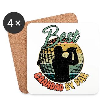 Retired Grandpa By Par Golf - Coasters (set of 4) - white - Front