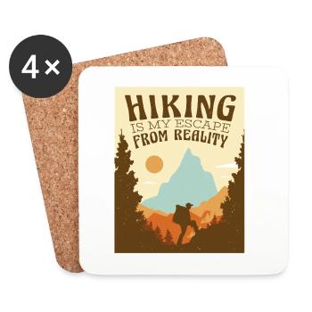 Hiking Mountaineering Hiking Saying - Coasters (set of 4) - white - Front