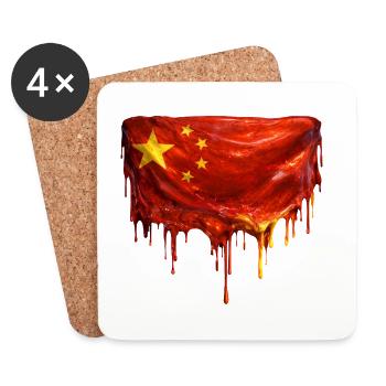 Dripping China Flag Art - Coasters (set of 4) - white - Front