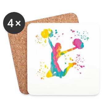 Cheerleader Cheer Mom Cheerleading - Untersetzer (4er-Set) - Weiß - Vorne