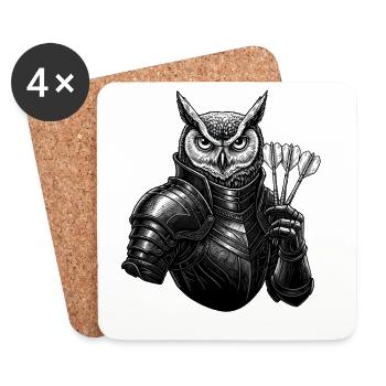 Fléchettes Hibou Poker Poker Fléchettes Feu - Dessous de verre (lot de 4) - blanc - Devant