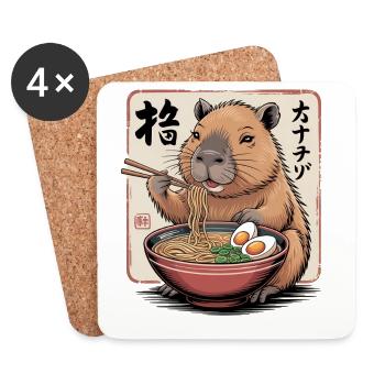 Ramen Capybara Feast - Coasters (set of 4) - white - Front