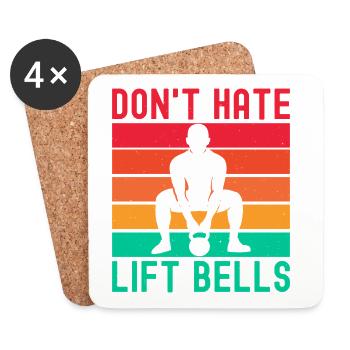 Fitness Fanatics Don ́t Hate Lift Bells - Coasters (set of 4) - white - Front