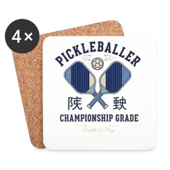 Pickleball-lustiger Spieler liebt Pickleball-Platz - Untersetzer (4er-Set) - Weiß - Vorne