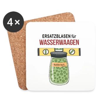 Ersatzblasen für Wasserwaagen Lustig Handwerk - Untersetzer (4er-Set) - Weiß - Vorne