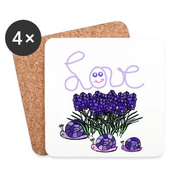 Lavender Snails Garden Hobby Gardener - Coasters (set of 4) - white - Front