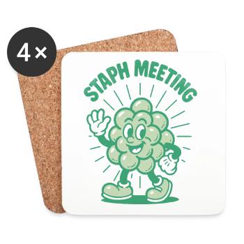 Staph Review | Microbiology Humor - Coasters (set of 4) - white - Front