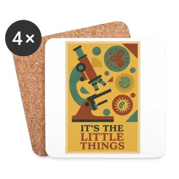 The Little Things | Microbiology Microscope - Coasters (set of 4) - white - Front