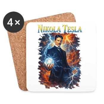 Nikola Portrait - Coasters (set of 4) - white - Front