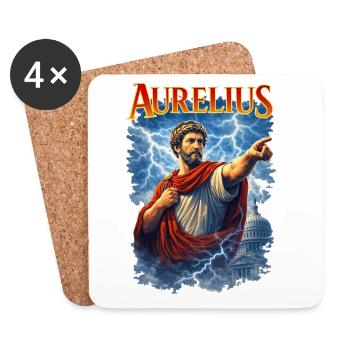 Marcus Aurelius Porträt - Untersetzer (4er-Set) - Weiß - Vorne