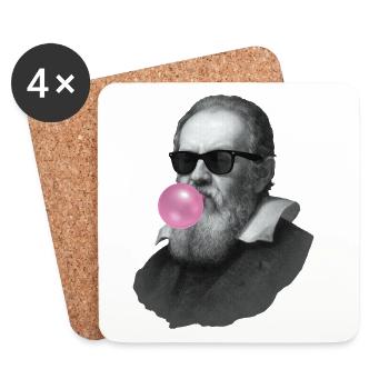 Galileo Galilei mit Kaugummi und Sonnenbrille - Untersetzer (4er-Set) - Weiß - Vorne