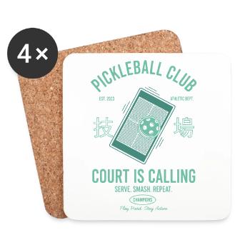 Pickleball-Court ruft den lustigen Spieler - Untersetzer (4er-Set) - Weiß - Vorne