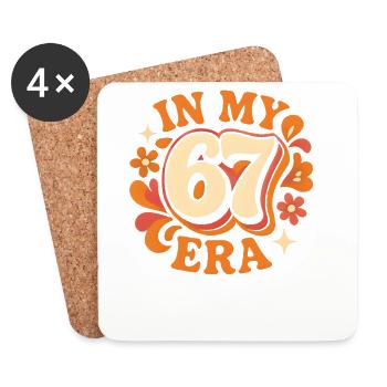 In My 67 Era Italian Brainrot Humor Geburtstag - Untersetzer (4er-Set) - Weiß - Vorne