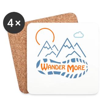 Wander mehr Mountain Boot Print Adventure - Untersetzer (4er-Set) - Weiß - Vorne