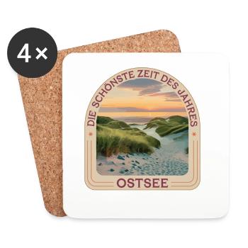  Die Schönste Zeit Des Jahres Ostsee - Untersetzer (4er-Set) - Weiß - Vorne