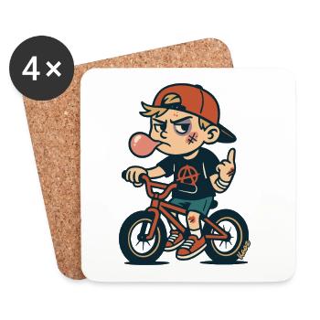 BMX Rebel Street Kid - Coasters (set of 4) - white - Front